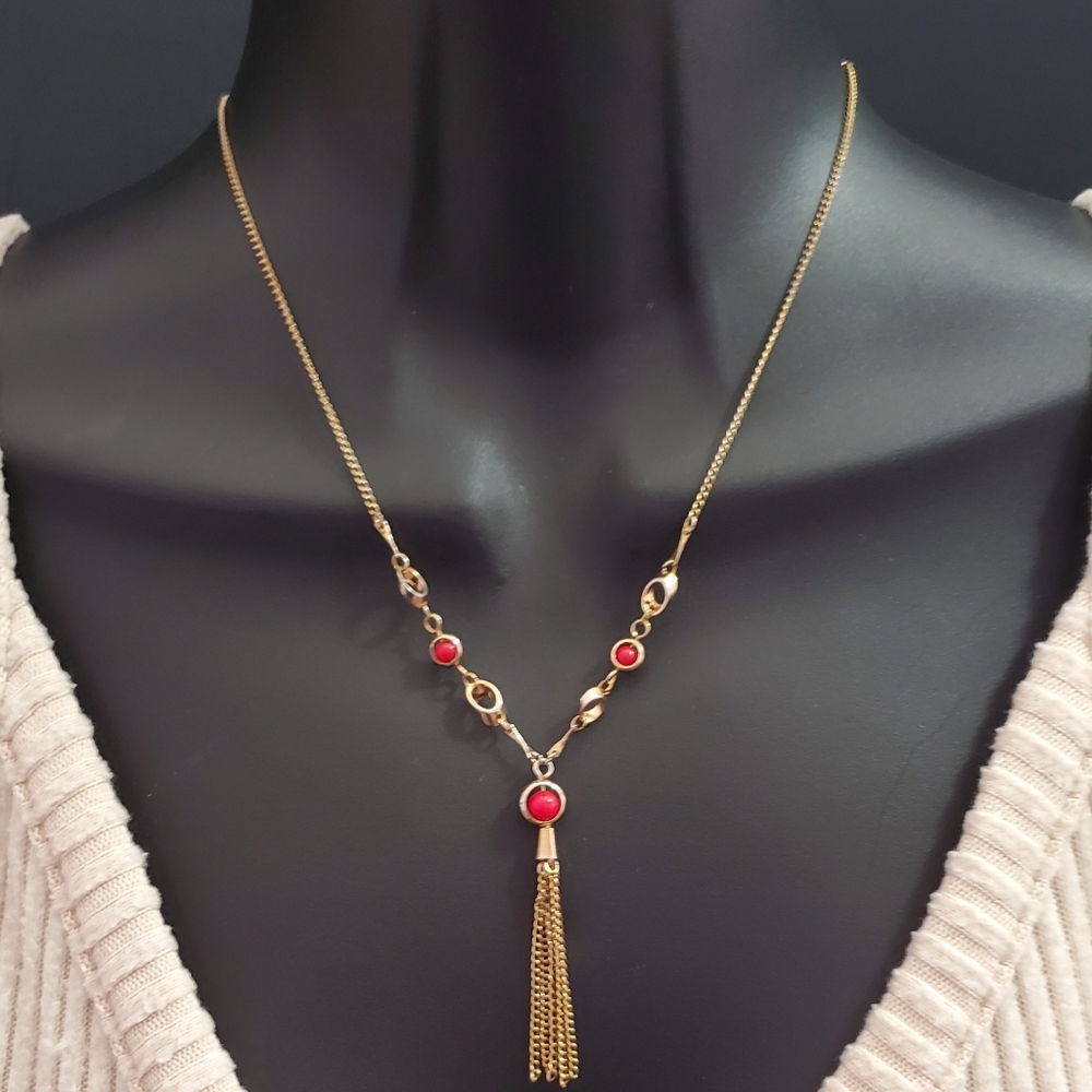 Vintage Sarah Coventry red murano glass bead necklace - Picture 7 of 7